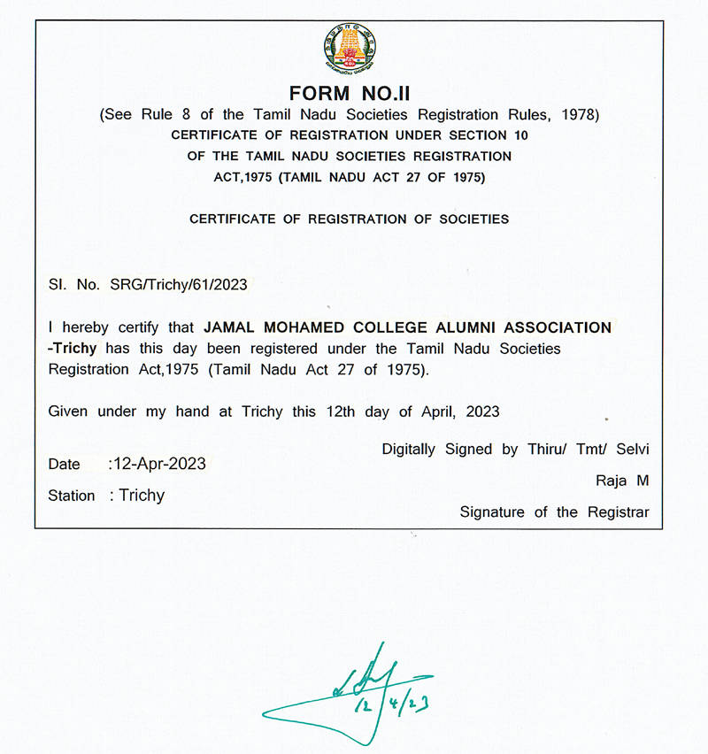 Registration Certificate
