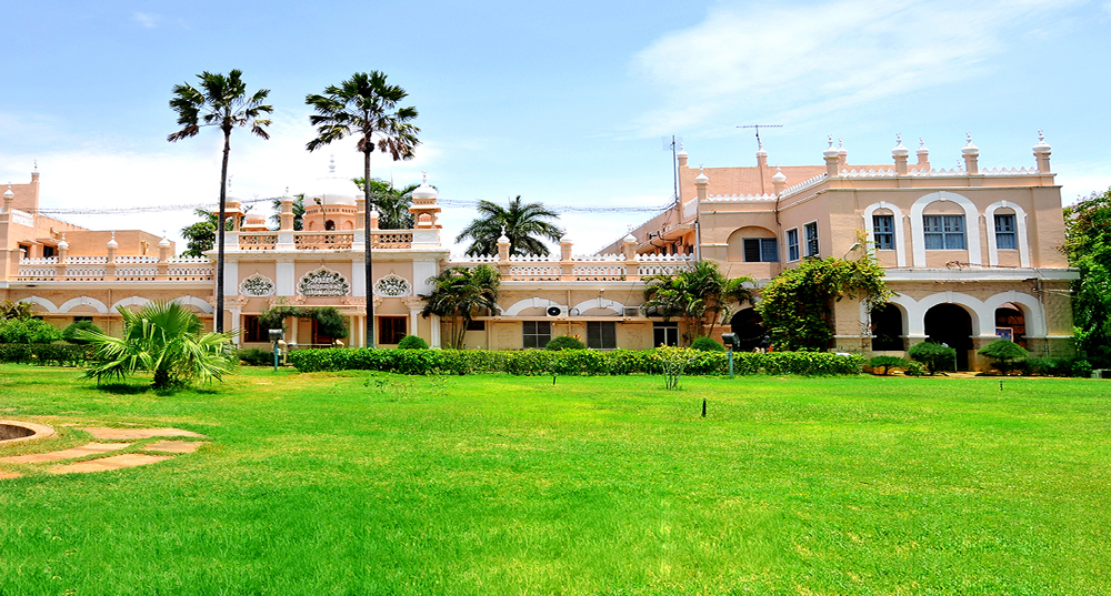 Main college building front view